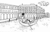 Gondola Colorare Venecia Disegnata Orizzonte Góndola sketch template