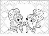 Coloring Shimmer Shine Pages Printable Zen Adult Coloringpagesfortoddlers Zahramay Holding Hands Coloring4free 2021 Print Adults Fresh Genie Magic Book Nickelodeon sketch template