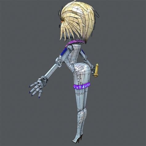 Robot Girl Woman 3 3d Model Game Ready Max Obj Fbx
