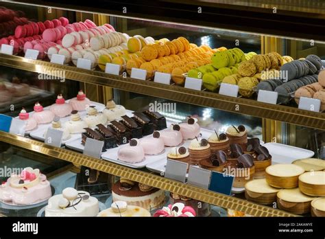 sweets  cakes  display  bakery shop stock photo alamy