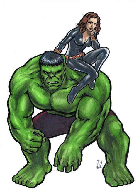 Hulk Fan Art Hulk And Black Widow Inked By Huy