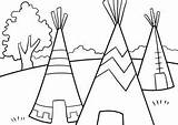 Native Coloring American Pages Coloring4free Teepee Category sketch template