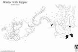 Kipper Colouring Snowy sketch template