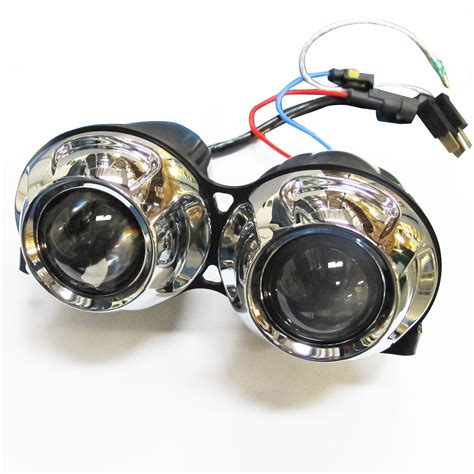 motorcycle projector headlight photon twin   hid streetfighter custom