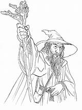 Coloring Gandalf Boromir Gollum sketch template