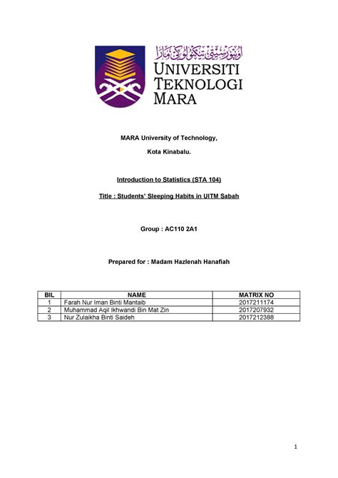 uitm assignment cover page