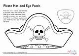 Template Hat Pirate Coloring Printable Eye Patch Colouring sketch template
