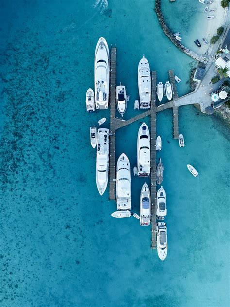 aerial view   boats docked   pier