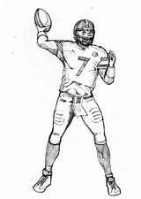 Football Coloring Pages Player Drawing Drawings Players Nfl Ohio State Bengals Sketch Newton Cam Buckeyes American Draw Cincinnati Clipart Sheets sketch template