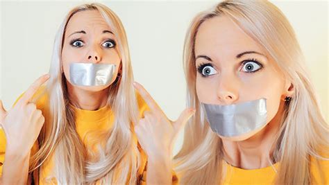Wide Eyed Blonde Girl Gagged With Duct Tape Gagthegirl