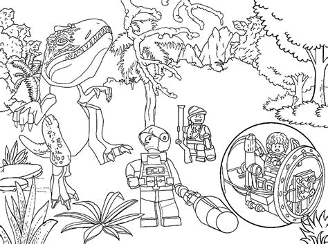 printable lego jurassic world coloring page  print  color