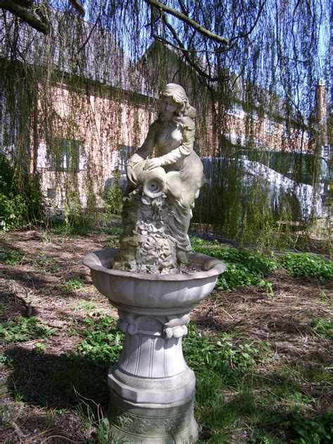 antiques atlas garden statues  maiden fountain base stone