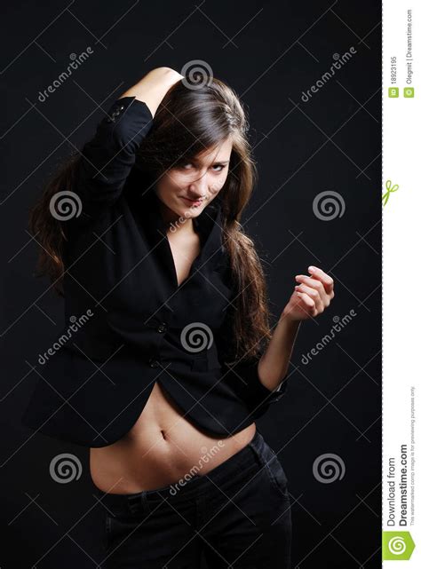 Friendly Teenage Girl With Naked Belly Stock Image Image Of Frank