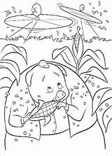 Coloring Pages Runt Corn Eating Chicken Little Printable Adults Kids sketch template