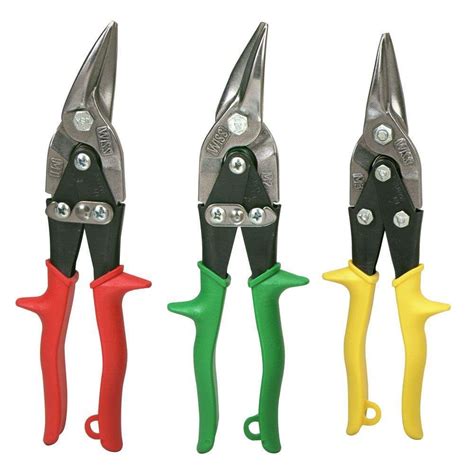 pc tin aviation snips cutting tools set color coded snippers  steel  wiss walmartcom