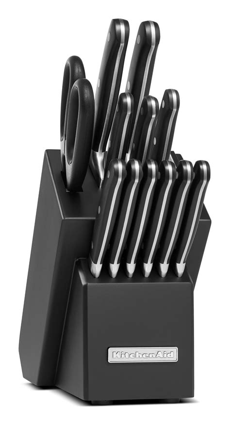 kitchenaid classic forged  piece triple rivet cutlery set onyx black walmartcom