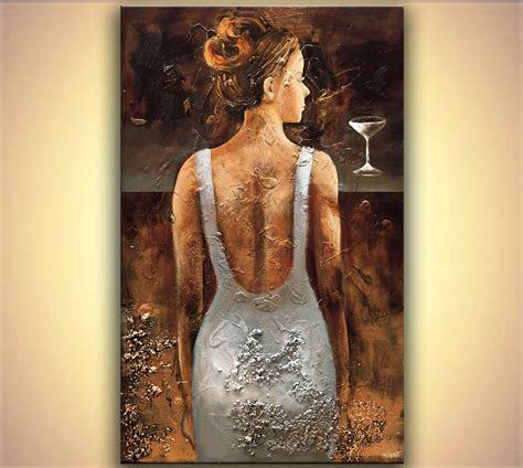 Painting For Sale Textured Woman Figure Painting Bronze