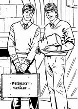 Harry Weasley Fred George Colouring Ginny Gifgratis sketch template