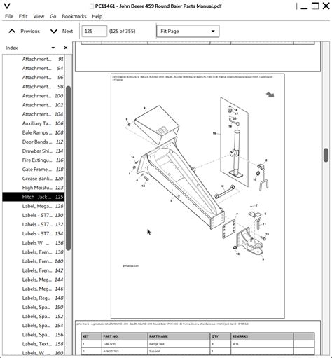 john deere   baler parts catalog pc  repair manual store