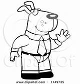 Business Waving Standing Dog Clipart Cartoon Thoman Cory Outlined Coloring Vector Wolf Suit Man 2021 sketch template