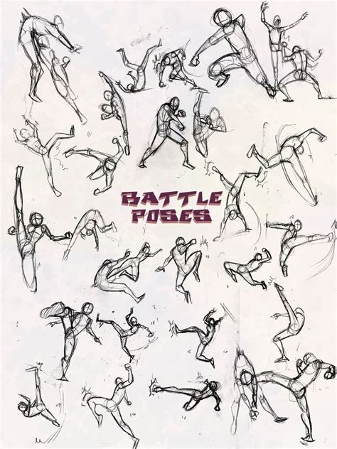 battle poses kick  punch  nebulainfernodeviantartcom  atdeviantart art references
