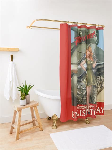 Enlist Today Empira Glory Pin Up Girl Shower Curtain For Sale By