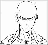 Punch Man Coloring Pages Kids Anime Simple Print sketch template
