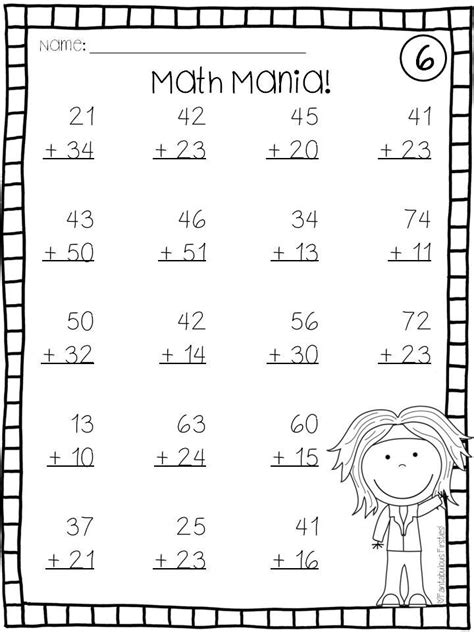 class  digit addition worksheets  regrouping