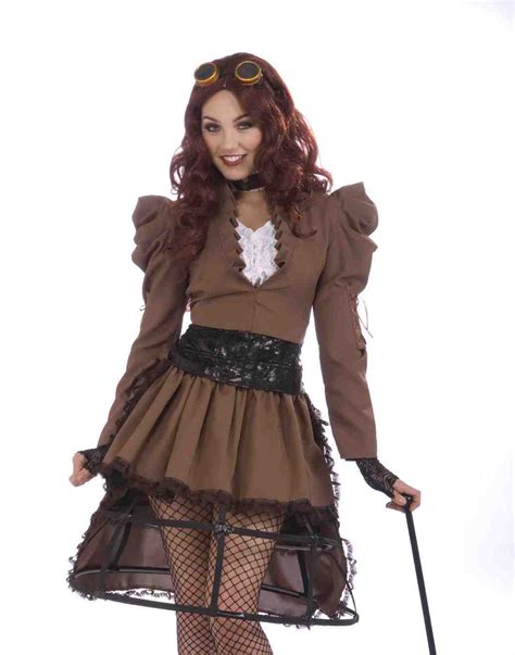 Steampunk Vicky Brown Outfit Adult Womens Halloween Costume One Size Ebay