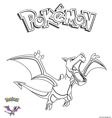 aerodactyl pokemon coloring page printable