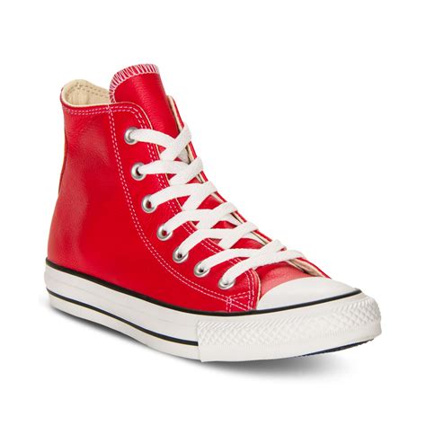 lyst converse basic leather  casual sneakers  red  men