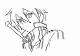 Kazuto Kirigaya Lineart sketch template