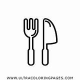 Tenedor Cuchillo Forchetta Coltello Fork Colorare Ultracoloringpages sketch template