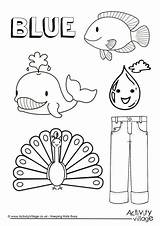 Blue Pages Things Colouring Colour Coloring Collection Color Worksheets Preschool Activity Toddlers Activities Colors Objects Sheets Kids Kindergarten Activityvillage Learning sketch template