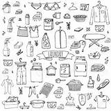 Laundry Doodle Vector Drawing Ironing Washing Illustration Doodles Icons Clothes Board Cleaning Drawn Hand Set Business Clip Illustrations Drawings Choose sketch template
