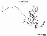 Maryland Map State Printable Outline Blank Maps Baltimore Printablemap sketch template