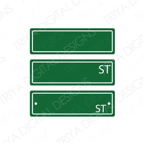 blank green street sign template