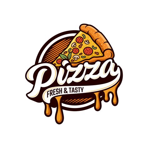 pizzeria vector emblem  blackboard pizza logo template vector