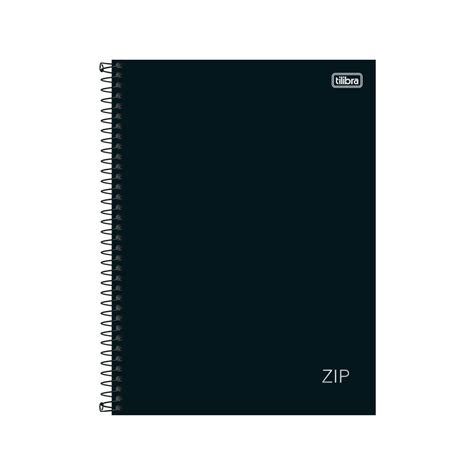 caderno espiral capa dura universitário 1 matéria zip preto 80 folhas