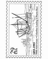 Coloring Columbus Pages Stamp Christopher Stamps Postage Sheet Printables Sheets Activity Postal Holiday Landing Events America Print Go Next Usa sketch template