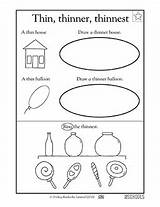 Thinner Thinnest Kindergarten Math Greatschools Measurement sketch template