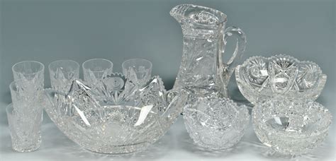 Lot 554 11 Cut Glass Items Inc Bridgeton Rose