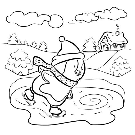 coloring pages winter activities pics super coloring