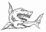 Shark Coloring Pages Jaws Megalodon Drawing Scary Sketch Great Outline Whale Sharks Hammerhead Kids Fish Print Color Hungry Tiger Colouring sketch template