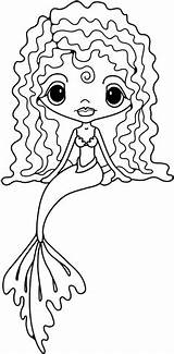 Mermaid Coloring Girl Pages Printable Categories sketch template