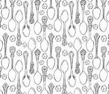 Sugar Coloring Book Style Spoonful Spoonflower Fabric sketch template