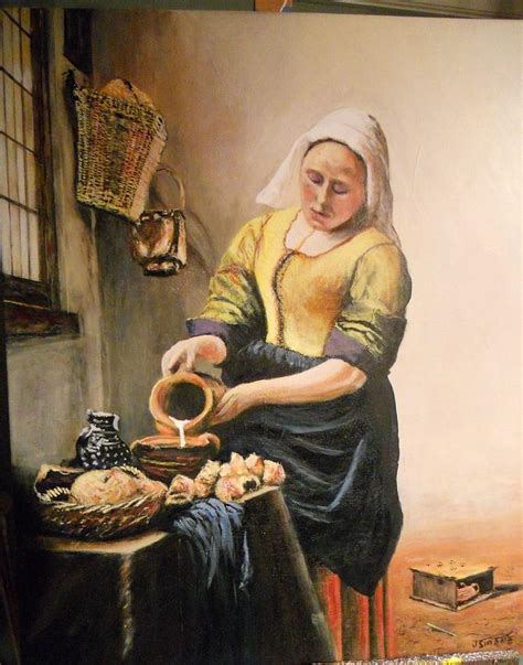 Maid Pouring Cream Painting By Joseph Simone Fine Art America