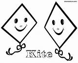 Kite Coloring Pages Kites sketch template