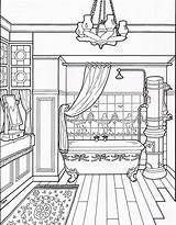 Coloring Bathroom Victorian Pages House Clean Adult Colouring Modern Sheet Drawing Houses Printable Book Kids Sheets Room Interior Color Homes sketch template