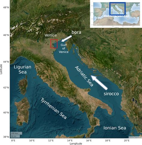 adriatic sea bathymetry   geographical orientation sirocco